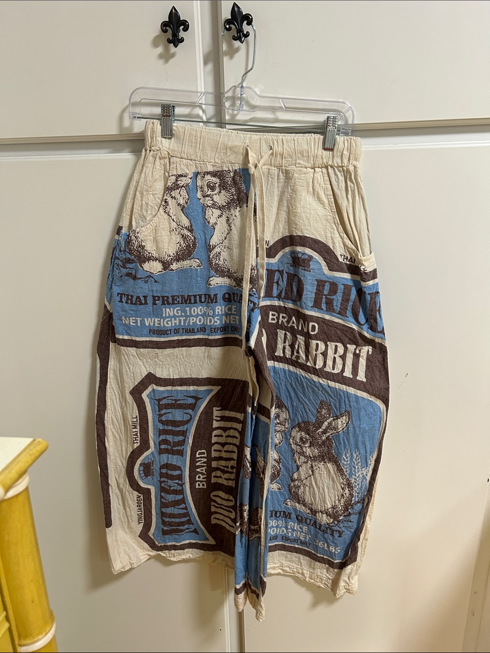 Vintage Sack ‘Red Rice Brand Rabbit' Wide-Leg Women's Pants
